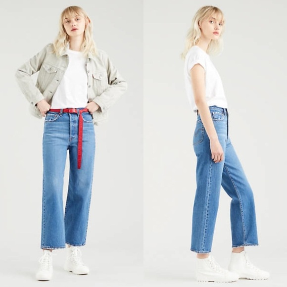 Levi’s Premium Denim RIBCAGE Straight Ankle Jeans In Jeans Color Women’s Size 30 - Picture 2 of 16